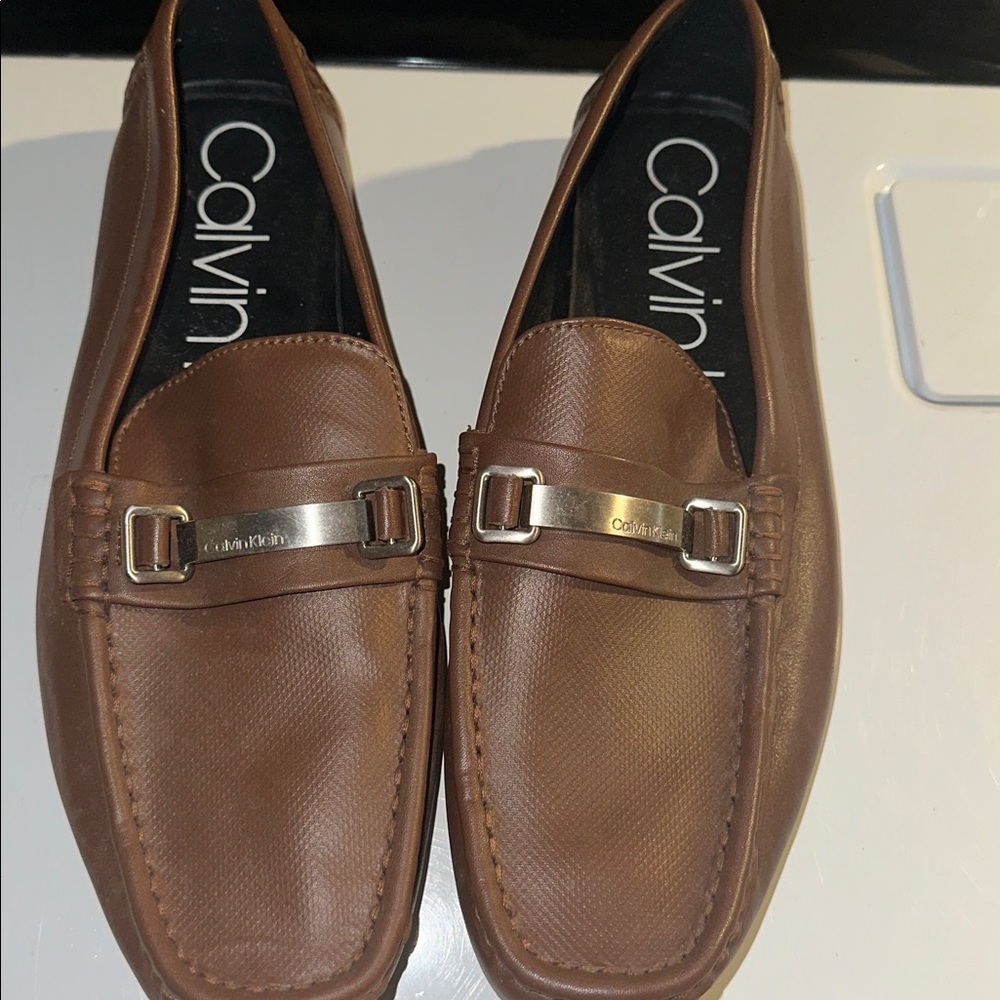 Calvin Klein Tan Leather Loafers